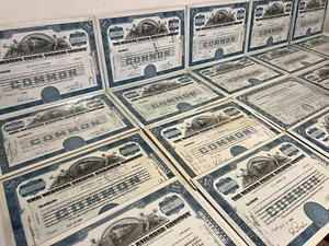 Lote de 20 acciones certificadas de acciones de Western Pacific Railroad Company azul común - Imagen 1 de 11