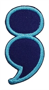 Semi-Colon Semicolon Embroidered Iron On Patch Gifts My Story Isn't Over Yet - Picture 1 of 3