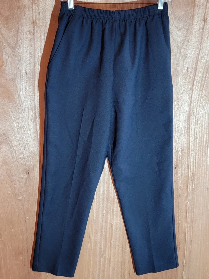 Calça social donnkenny feminina tamanho 10 cintura elástica cônica regular preta - Imagem 1 de 4