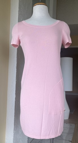 CHANEL MINI ABITO SENZA MANICHE IN JERSEY VISCOSA ROSA CHIARO 38