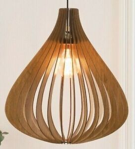 DEZAART FAT BALLOON Wood Pendant Light/ Lamp Shade E-27 (Bulb Type)
