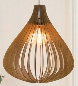 DEZAART FAT BALLOON Wood Pendant Light/ Lamp Shade E-27 (Bulb Type) - Picture 1 of 7