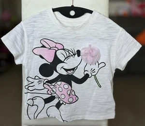 babyGap Girl#124 Disney Graphic T-Shirt 5 YRS SUGAR PINK Minnie Mouse 3D Flower - Picture 1 of 6