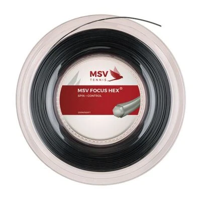 MSV Focus HEX Tennis String Reel, 19/1.10mm Gauge, Black