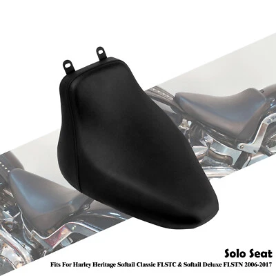Asiento individual para conductor negro Heritage Softail FLSTC Deluxe FLSTN para Harley 2006-2017 Foto 1 de 4