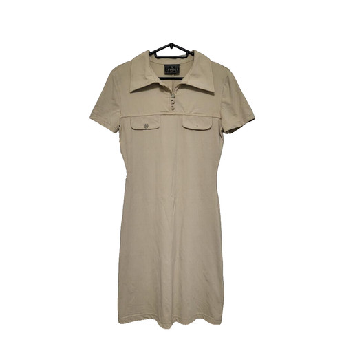 FENDI Mini Abito Corto Manica Corta Donna Taglia 40 Beige Originale