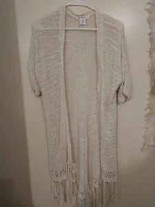 Cárdigan grande de ganchillo vintage Y2K demanding by Say What con borlas para mujer - Imagen 1 de 3