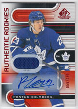 2022/23 UPPER DECK SP GAME USED PONTUS HOLMBERG RC /149 AUTO PATCH AUTOGRAPH RPA