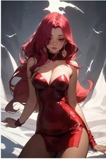 Sexy Jessica Rabbit ACEO ATC 2.5x3.5" card Glossy print short print #/6 