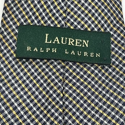 Ralph Lauren Hombre Corbata Cuadros 58” x 3.75” Hecha en EE. UU. Pata de Gallo Foto 1 de 4