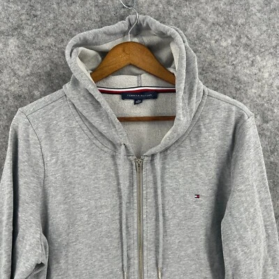 Tommy Hilfiger Hoodie Sweatshirt Adult Womens Gray XL Long Sleeve Full Zip - Image 1 of 4