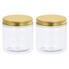 17oz/ 500ml Round Plastic Jars with Golden Aluminum Screw Top Lid 2Pcs