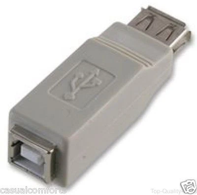 USB 2 A FEMALE TO B FEMALE PC PRINTER CAMERA LEAD ADAPTER,AF -BF CABLE CONNECTOR - Image 1 of 3