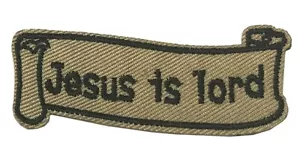 Jesus Is Lord Patch Embroidered Iron-On Applique Christian Biker Badge - Picture 1 of 12