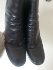 Tory Burch Ankle Leather Bootie Whit A Wooden Heel  9M