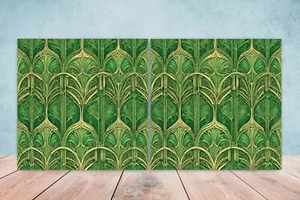 Azulejos de cerámica de diseño Art Deco - Juego de 2 azulejos de decoración de pared Art Deco, azulejos Art Deco - Imagen 1 de 3