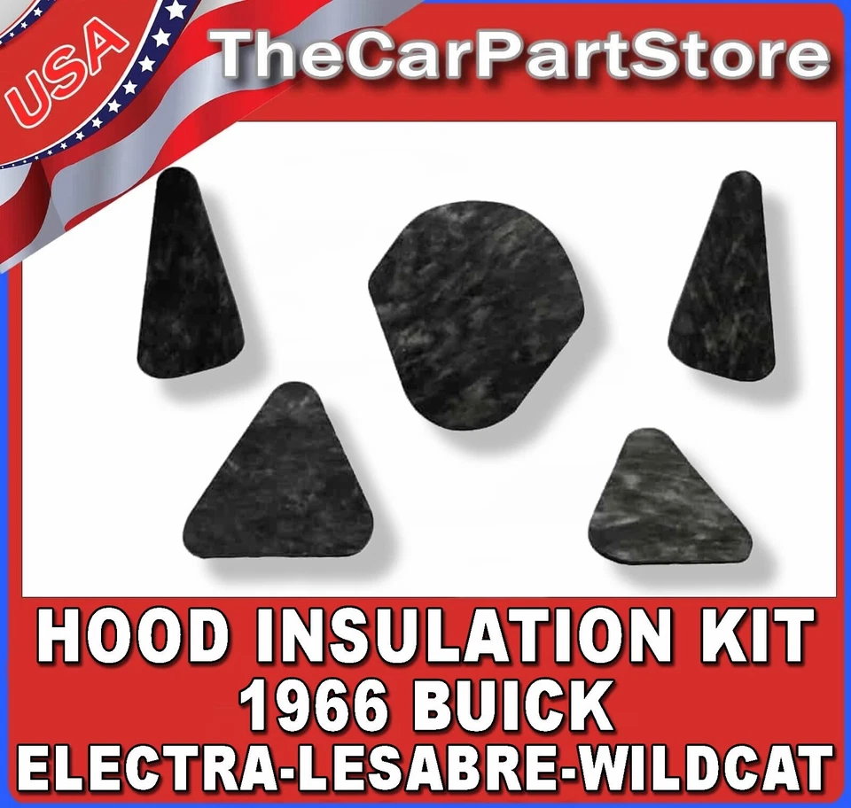 Under Hood Heat Insulation Pad Sound Shield Liner Kit 1966 Buick Lesabre Wildcat Foto 1 de 2