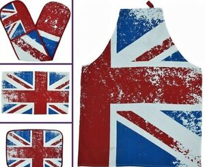  Union Jack UK Flag Jubilee Kitchen Accessories, Tea Towel, Apron, Placemats 