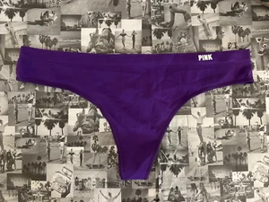 NWT  Victoria's Secret PINK Seamless Thong Soft Stretchy Panty Purple L  170/80A - Picture 1 of 2