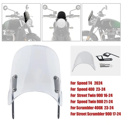 For Triumph Bonneville T100 T120 Motorcycle Clear Front Windshield Windscreen 1X - Image 1 of 4