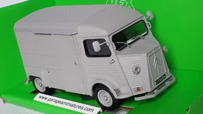 CITROEN TYPE HY GRIS 1962 WELLY REF 24019 ECHELLE AU 1/24 EME FOURGON COLLECTION - Photo 1/4