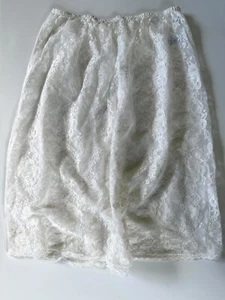 Vintage Lingerie 80’s Union Label Rare White Sheer All Lace Half Slip—Size Small - Picture 1 of 10