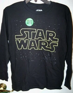 Star Wars Galaxy Glow In The Dark Black Long Sleeve Shirt Boys Small 6 / 10 NWT - Picture 1 of 1