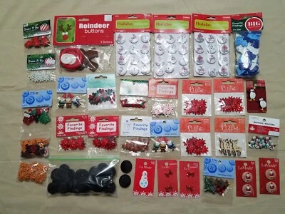 BOTONES DE NAVIDAD Más de 400 unidades $130+ venta al por menor adorno decorativo artesanías lote 3 Foto 1 de 4
