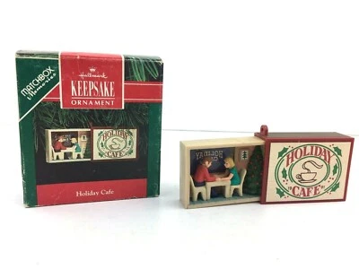 Hallmark Matchbox Memories Holiday Café 1991 recuerdo adorno de Navidad Foto 1 de 4