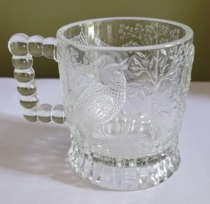 Vintage Bryce Brothers Bird of a Branch Clear Glass Mug - Picture 1 of 9