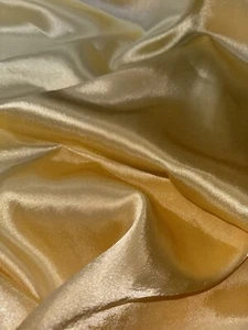 1 mtr shiny light gold crepe back satin fabric,bridal,deco,dress..58”wide (147cm - Picture 1 of 4