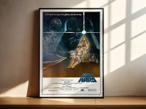 star wars movie poster, luke skywalker print, darth vader wall art, vintage star - Picture 1 of 5