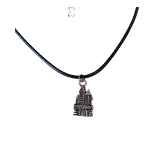 Princess Castle Pendant Necklace. Cord 18" UK Stock. Handmade - Picture 1 of 3