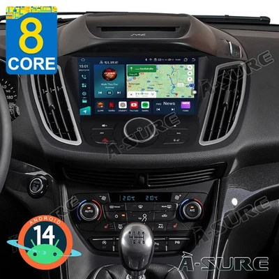 4+64GB Android 14 Autoradio Navi per Ford Escape 2013-2019 Kuga 2012-2018 C-Max - Immagine 1 di 4