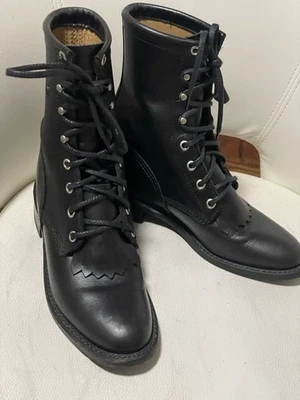 Botas de combate femininas CHIPPEWA 8" Blaze tamanho 6 M couro preto estilo 1901W66 - Imagem 1 de 4