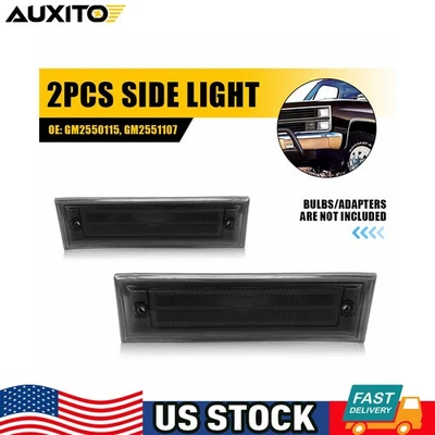 Fit For 81-86 Chevrolet C10 C20 C30 K10 K20 K30 GMC Pickup Smoked Marker Light - Image 1 of 4