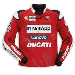 New Ducati Lenovo Motorbike Jacket Leather Motorcycle Jacket Men's Biker jackets - Picture 1 of 5