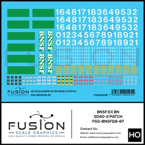 HO Scale BNSF Ex BN EMD SD40-2 Locomotive Patching Decal Set - Picture 1 of 1