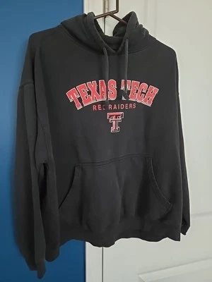 Texas Tech Sweatshirt Womens XL Black Red Raiders Hoodie Sweater Pullover - Image 1 of 4