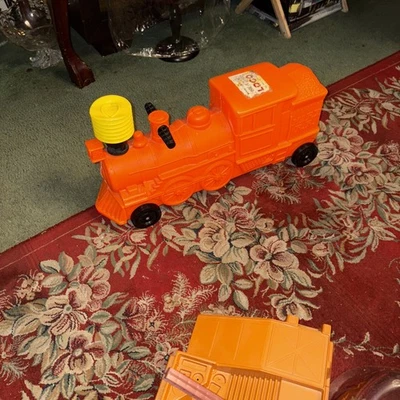 Vtg Marx Chief Ride On Toy Train - Whistling Locomotive Yellow Toot Childs Toy - Image 1 of 2