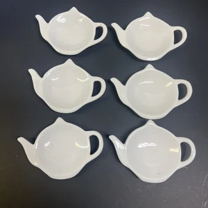 Teebeutelhalter Teekanne Form weiß Keramik Stapel Set / 6 *lesen* - Bild 1 von 6
