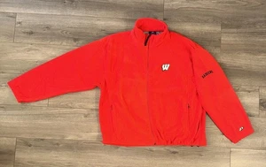 Veste polaire vintage Pro Player NCAA Wisconsin Badgers fermeture éclair complète homme XL rouge - Photo 1/17