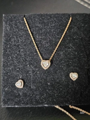 Pandora Ale Met Kette mit Ohrring Rosè Gold Steine im Brillantschlief - Bild 1 von 4