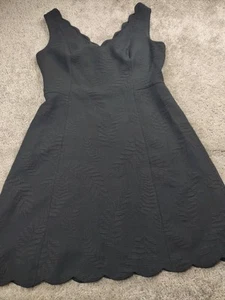 Lilly Pullitzer Sabeen Stretch Dress in Black Onyx Fern Pucker Jacquard Womens 8 - Picture 1 of 12
