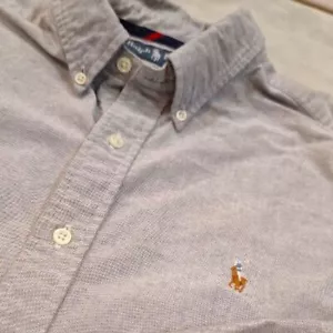 Camisa Ralph Lauren Gris Abotonada Manga Larga Colorida Pony XL USADA EN EXCELENTE ESTADO - Imagen 1 de 9