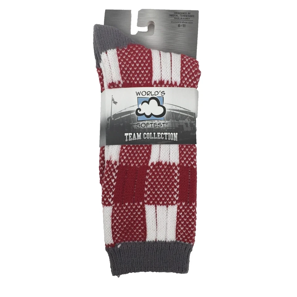 Calcetines Worlds Softest Team Collection rojo carmesí/blanco 1 par NUEVOS CON ETIQUETAS Foto 1 de 4