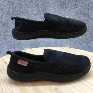 Dearfoams Slippers Mens 9-10 Cozy Comfort Moccasins Blue Faux Leather Slip On - Picture 1 of 16