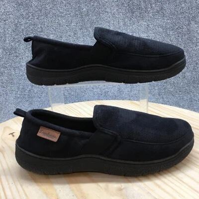 Тапочки мужские Dearfoams 9-10 уютные комфортные мокасины синие искусственная кожа без шнуровки - Изображение 1 из 4