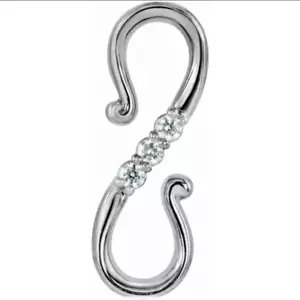 Extensor de bobina de gancho de oro blanco de 15 mm 14k 0,03ctw Si1 G diamante S HECHO EN EE. UU. - Imagen 1 de 3