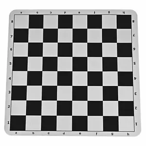 NEW Black SILICONE CHESS BOARD TOURNAMENT SIZE 20x 20 inch & 2 1/4" Squares - Picture 1 of 3
